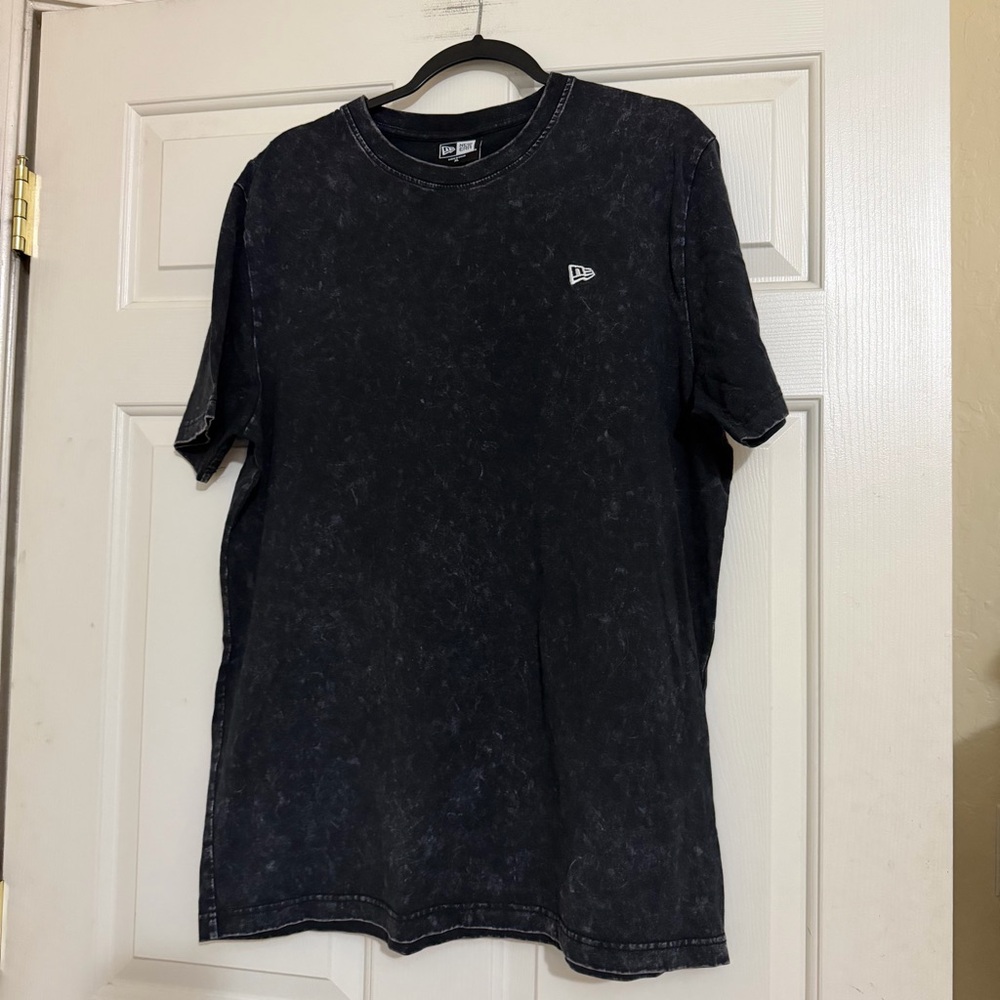 New Era Men's Black Basic Fader Mineral Wash Tee T-Shirt Size XL